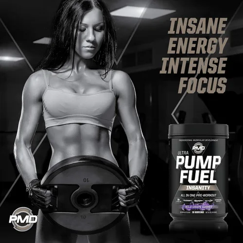 Vista 9 de PMD Sports Ultra Pump Fuel Insanity - Pre entrenamiento - Grape Gusher (30 porciones) Sports Omega Cuts Elite Thermogenic Fat Burner