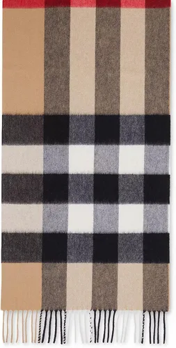 Vista 3 de Burberry 8056851 Bufanda de cachemira Half Mega Check Archive Beige 78.7 x 14.2 in Check, Check, Check