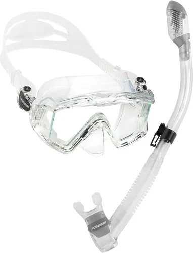 Vista 16 de Cressi Panoramic Wide View Mask & Dry Snorkel Kit for Snorkeling, Scuba Diving - Pano 3 & Supernova Dry: Designed in Italy