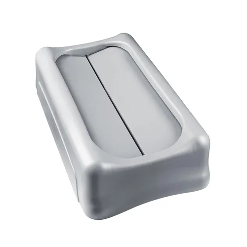 Vista 5 de Rubbermaid Commercial Products, Tapa basculante SLIM JIM para uso con contenedores ventilados SLIM JIM de 16/23 galones, color beige