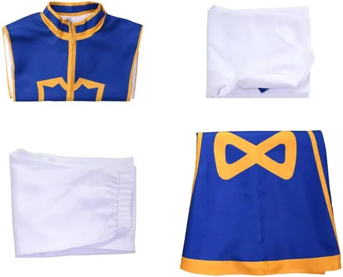 Vista 7 de Disfraz de anime Hunter x Hunter para cosplay Cos Kurapika para fiesta de Halloween, uniforme completo para hombre