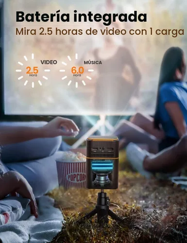 Vista 9 de Mini Proyector con WiFi 5G, Proyector Pequeño HD de 1080P de Corta Distancia con Trípode, Proyector Exterior para Teléfono, Proyector Portátil