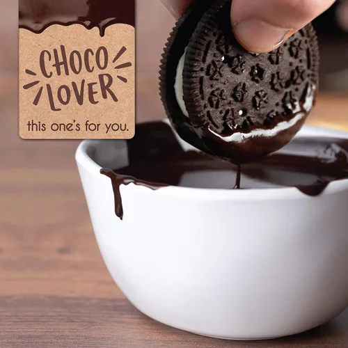Vista 6 de Elegante sándwich de galleta cubierto de chocolate, caja de regalo, cinco sabores