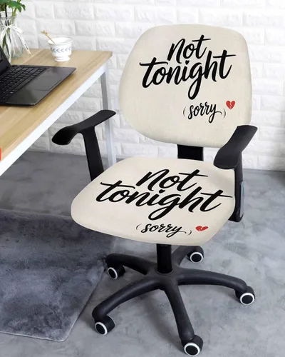 Vista 2 de Funda elástica para silla de oficina para el día de San Valentín, funda de asiento para silla de computadora, funda para respaldo, diseño de corazón