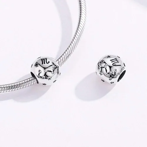 Vista 4 de LAMOONY Abalorio de constelación de plata de ley 925 para cumpleaños, aniversario, amor, fe para pulsera Pandora