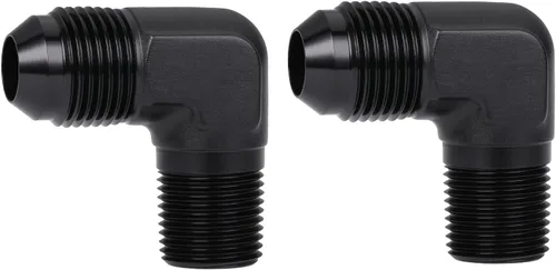 Vista 57 de 3AN macho Flare a 1/4 NPT tubo macho 90 grados codo adaptador unión aluminio negro