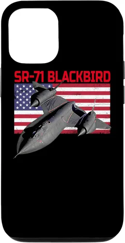 Vista 28 de SR-71 Blackbird in Action and Patriotic American Flag. Case for iPhone 17