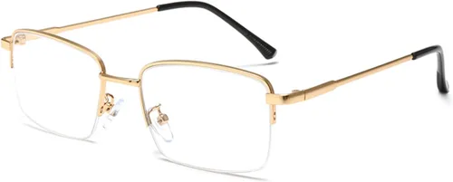 Vista 9 de LJCZKA Gafas de bloqueo de luz azul sin montura para mujeres y hombres, lentes rectangulares frescos para computadora de negocios