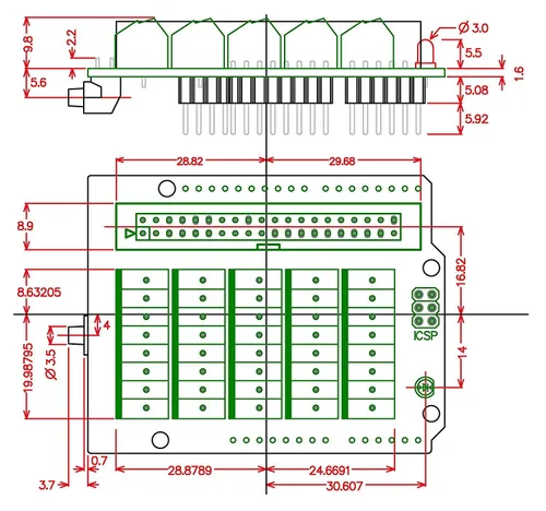 Vista 7 de Electronics-Salon Módulo Breakout de Bloque de Terminales de Tornillo Arduino, para Arduino UNO R3.