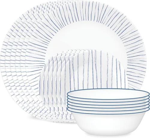 Vista 8 de Corelle Terracotta Dreams - Juego de vajilla para 6 platos llanos de 18 piezas, platos de aperitivo y cuencos de 18 onzas, apto para lavavajillas