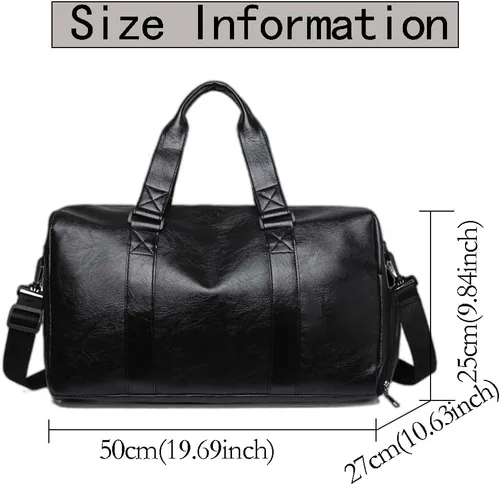 Vista 2 de Bolsa deportiva de piel sintética de 16 y 20 pulgadas para gimnasio, bolsa de viaje de 16 pulgadas, 25 L, 35 L, bolsas de lona deportivas