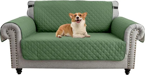 Vista 28 de UNBBRRL Funda de sofá reversible para perros y gatos, funda impermeable para muebles para mascotas y niños, protector de sofá con correas elásticas