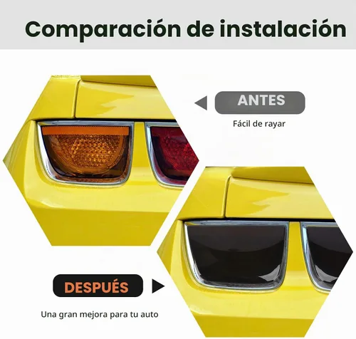Vista 2 de RT-TCZ Cubierta Protectora de Moldura de Lámpara de Luz Trasera Ahumada Negra Accesorios de Decoración para Chevrolet Chevy Camaro 2010-2013