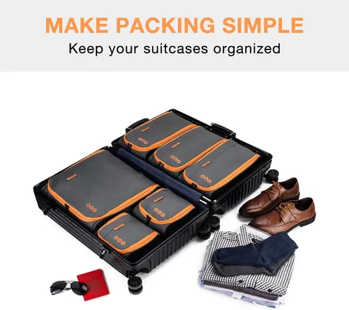 Vista 6 de BAGSMART - Cubitos de compresión, 3 tamaños, organizador de equipaje de viaje, para accesorios de transporte