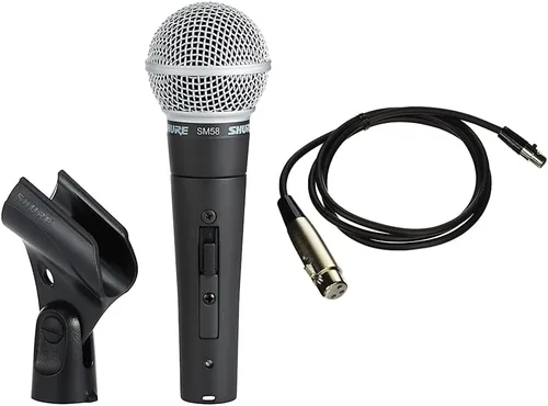 Vista 7 de Shure Micrófono vocal dinámico cardioide SM58 con interruptor de encendido/apagado, montaje de choque neumático (SM58S) y transformador de línea