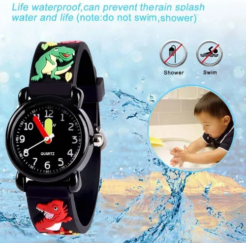 Vista 3 de Kids Gift Reloj impermeable de dibujos animados 3D para niñas, regalos para niñas de 3 a 8 años