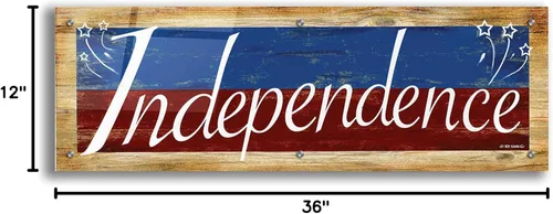 Vista 9 de Epic Art 'Independence' por Ed Wargo, arte de pared de vidrio acrílico, 36"x12