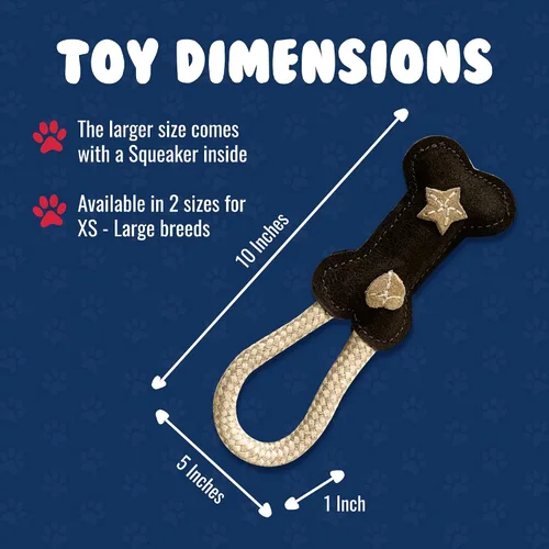Vista 3 de Juguete de cuerda de hueso para perros, perfecto para perros XS - SM Juguetes duraderos para perros Estimulación interactiva y mental Hecho a