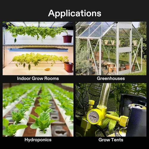 Vista 6 de VIVOSUN Sistema Emisor Regulador de CO2 para Hidroponía con Válvula Solenoide y Caudalímetro para Sala de Cultivo, Tienda de Cultivo, Jardín