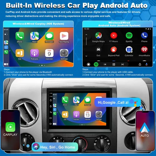 Vista 3 de Radio de Coche para Ford F150 F-150 2004-2008, F250/F350 2006-2016, E150/E250/E350 2009-2014, Shelby GT500 2007-2009, Pantalla Táctil Estéreo Fusion