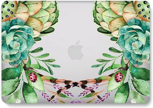 Vista 3 de IVY Para MacBook Pro (15 pulgadas, 2016-2019, modelos: A1707 / A1990) Flower Garland Clear Case con cubierta de teclado - A