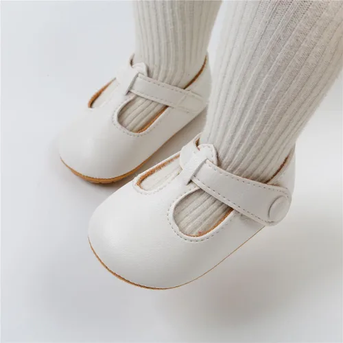 Vista 2 de Zapatos planos Mary Jane para bebé, zapatos de vestir de princesa para boda, suela antideslizante suave, zapatos para primeros pasos, para bebés