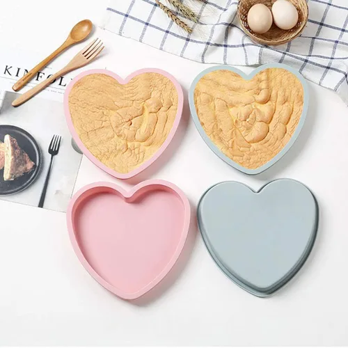 Vista 5 de Molde de silicona para pasteles en forma de corazón, 2 moldes antiadherentes para hornear, bandeja para hornear chocolate, regalo de San Valentín