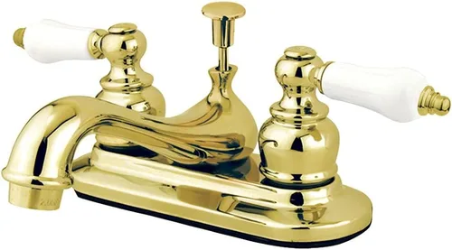 Vista 12 de Kingston Brass KB606PL Restoration - Grifo de baño tipo centerset de 4 pulgadas, cobre antiguo