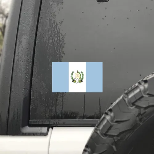 Vista 6 de Paquete de 2 calcomanías de bandera de Guatemala 5 x 3 pulgadas Vinilo de alta calidad PD438