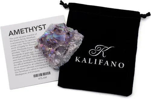 Vista 4 de KALIFANO Paquete de regalo de cristal definitivo: geoda de cuarzo Angel Aura, racimo de amatista y trozo de cuarzo rosa con piedras pulidas surtidas