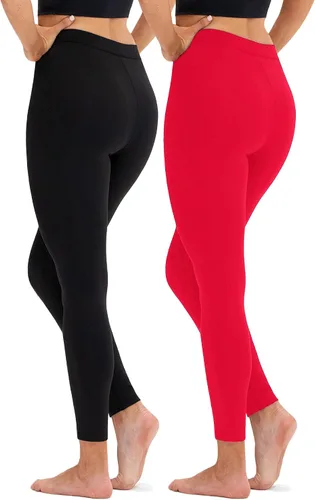 Vista 13 de DEVOPS - Juego de 2 pantalones térmicos interiores para mujer, calzoncillos largos, leggings 1#(línea_2pack) negro/negro