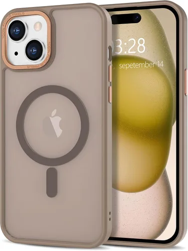 Vista 218 de Anuck - Funda magnética para iPhone 11 compatible con MagSafe, carcasa trasera mate translúcida dura, borde de TPU, delgada, resistente a impactos