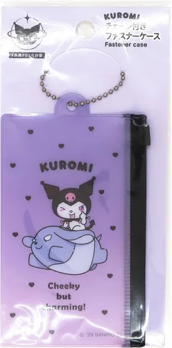 Vista 5 de Kuromi - Estuche de cierre con cremallera y soporte de cadena, bonito accesorio de suministros de oficina