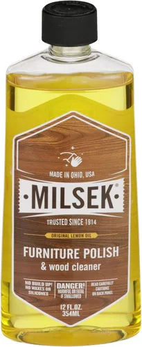 Vista 2 de Milsek Esmalte para muebles, limpiador de muebles de aceite de limón y paño de pulido, 12 onzas líquidas