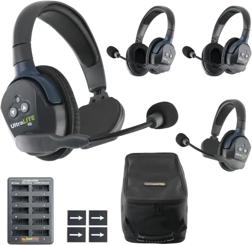 Vista 9 de Eartec UL2SD Ultralite-HD 2-Persona Full Duplex Wireless Intercom Headset Sistema de Comunicación, Auriculares de Oído Individual y Dual, Alcance