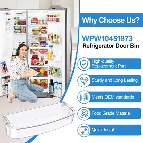 Vista 7 de [2 PAQUETES] Estante de Puerta de Refrigerador WPW10451873 Mejorado Reemplazo Compatible con Refrigerador Whirlpool Kenmore Estante de Puerta