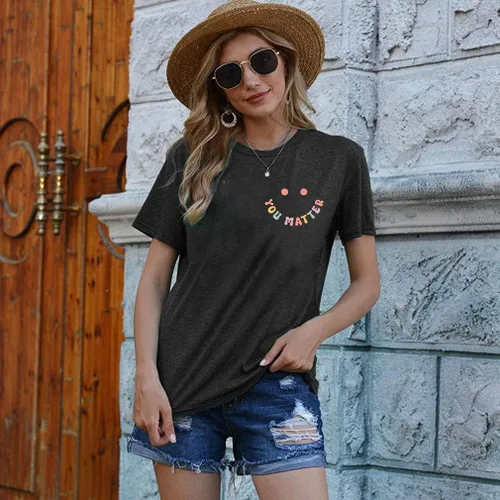 Vista 4 de Camiseta con texto en inglés "You Matter The Person Behind Me", camiseta con texto en inglés "You are Amazing Tshirt You are Amazing para mujer