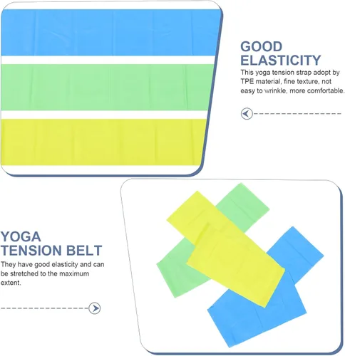 Vista 8 de 3Pcs Yoga Resistance Bands Set with Stretch Straps Elastic Workout Bands for Exercise and Back Shoulder Training for Home Gym and Pilates