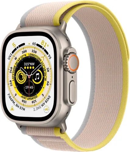 Vista 16 de Apple Watch Ultra [GPS + Celular 49mm] Caja de titanio con correa Alpine verde, pequeña (renovada)