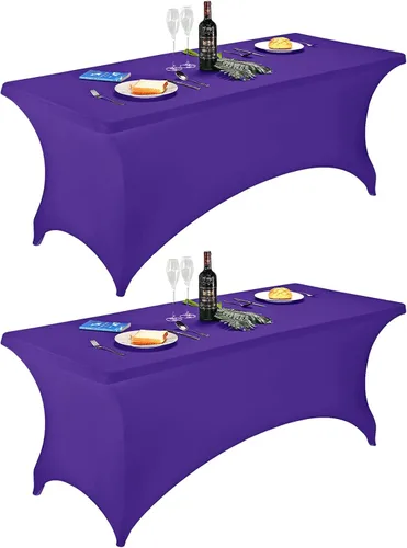 Vista 102 de FORLIFE - Funda de mesa de elastano, mantel ajustado de 4 pies para mesas rectangulares, funda elástica para patio, universal para bodas, banquetes