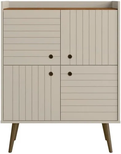 Vista 10 de Manhattan Comfort Bogart - Armario decorativo moderno de mediados de siglo de 45.5 pulgadas para uso en la oficina en casa y sala de estar, incluye