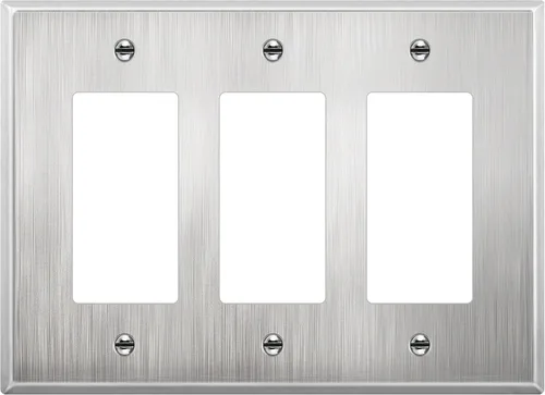 Vista 36 de LIDER Placa decorativa de pared de metal para interruptor o receptáculo, cubierta de salida de acero inoxidable, resistente a la corrosión
