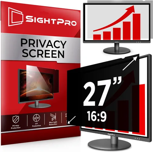 Vista 19 de SightPro Filtro de pantalla de privacidad de computadora de 22 pulgadas 16:10 para monitor, protector de privacidad y protector antirreflejos