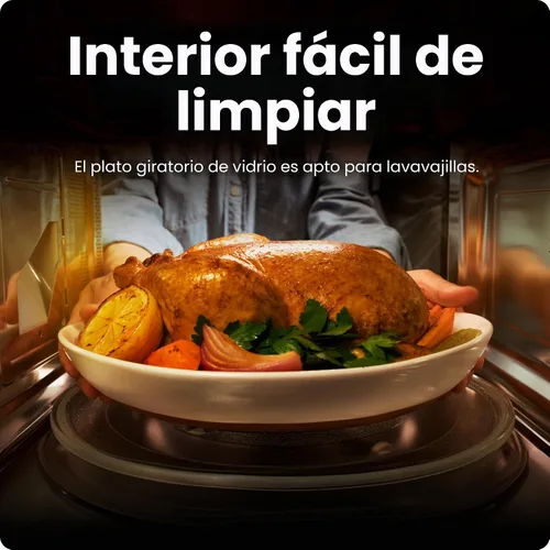 Vista 5 de [Usado] Horno microondas de sobremesa Chefman 1,1 pies cúbicos de acero inoxidable digital de 1000 vatios con 6 menús automáticos, 10 niveles