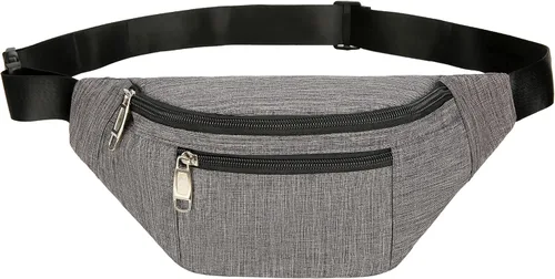 Vista 19 de Riñonera para hombres y mujeres, de moda e impermeable con cinturón ajustable, bolsas de riñonera casuales para correr, deportes, viajes. beige