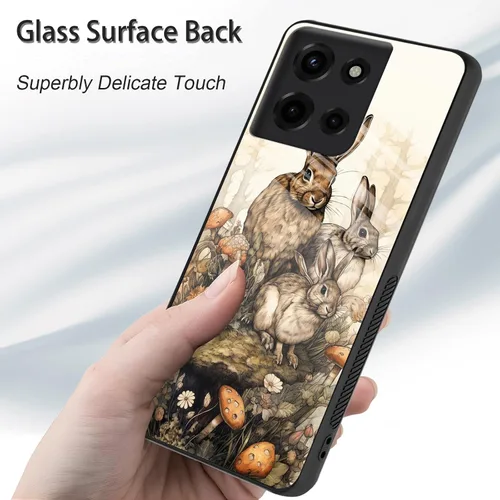 Vista 54 de Funda para Motorola Moto Edge 2022, cubierta trasera de vidrio templado con protector de pantalla, funda protectora a prueba de golpes para Motorola