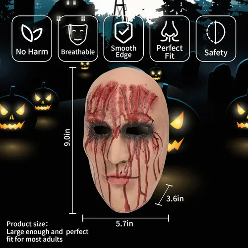 Vista 4 de Gentisy Scary Halloween Mask, Adult Costume Full Face Masks, Cosplay Carnival Party Gifts Props Decoration for Men Women
