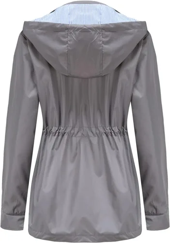 Vista 4 de MODFUL Chubasquero impermeable para mujer, chaqueta impermeable con capucha ligera