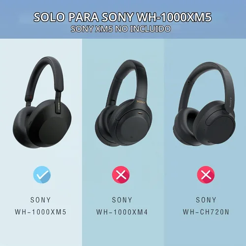 Vista 2 de Funda de silicona para Sony WH-1000XM5, Sony xm5 Wireless Headphones Funda protectora (azul medianoche)