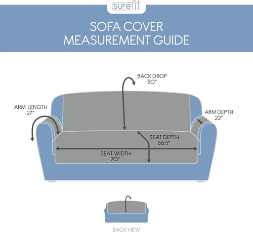 Vista 7 de SureFit Heirloom - Funda acolchada de algodón para muebles con borde festoneado, funda para sofá, apta para mascotas, lavable a máquina, color gris